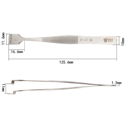 Pince à épiler professionnelle en acier inoxydable BEST BST-91-4T SA pour plaquettes de silicium