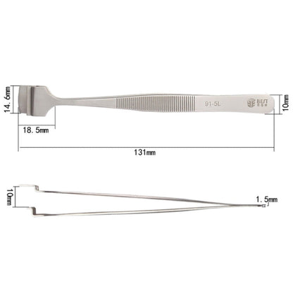 BEST BST-91-5L SA Pinces professionnelles en acier inoxydable pour wafers de silicium
