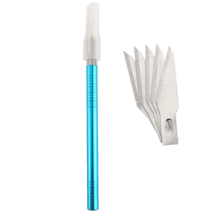 WLXY-9310, WLXY Tool Precision Knife with Replaceable Blade for Mat Carving / Scoring / Trimming, OAL: 145mm, Size: 121mm x 6mm Diameter(Blue)