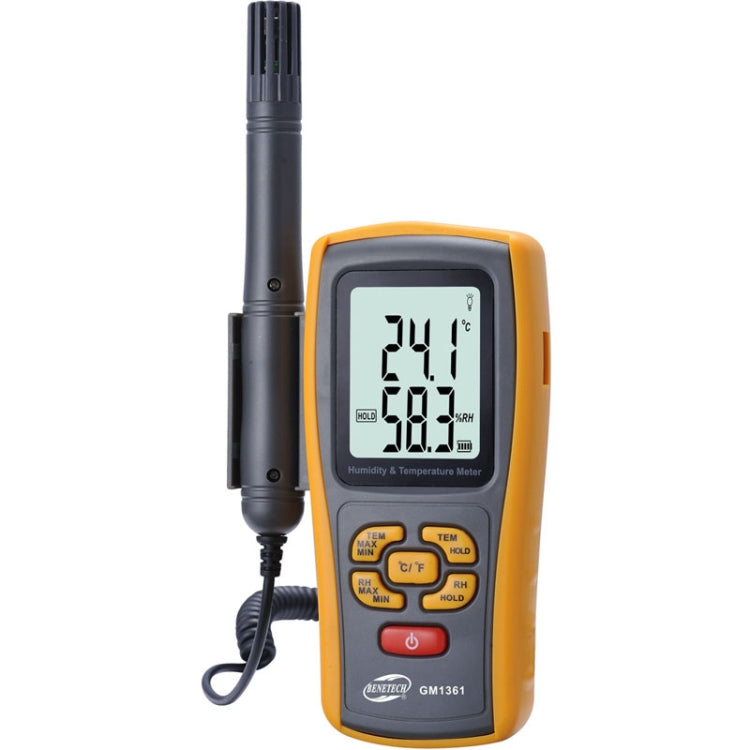 BENETECH GM1361 Hygromètre/Thermomètre numérique avec écran 2,5 pouces (jaune)