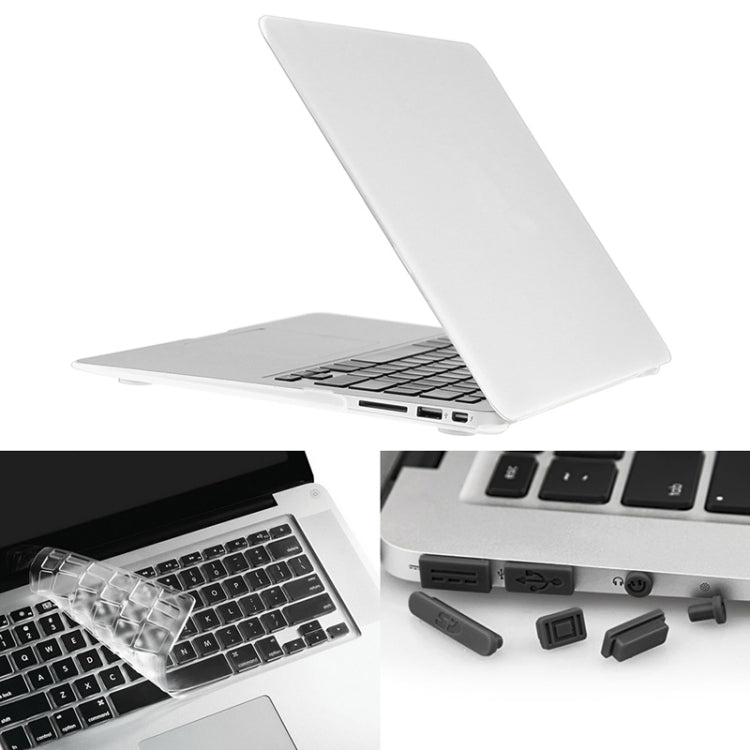 ENKAY pour Macbook Air 11,6 pouces (version US) / A1370 / A1465 Coque de protection rigide mate 3 en 1 avec protection de clavier et bouchon anti-poussière (Blanc)