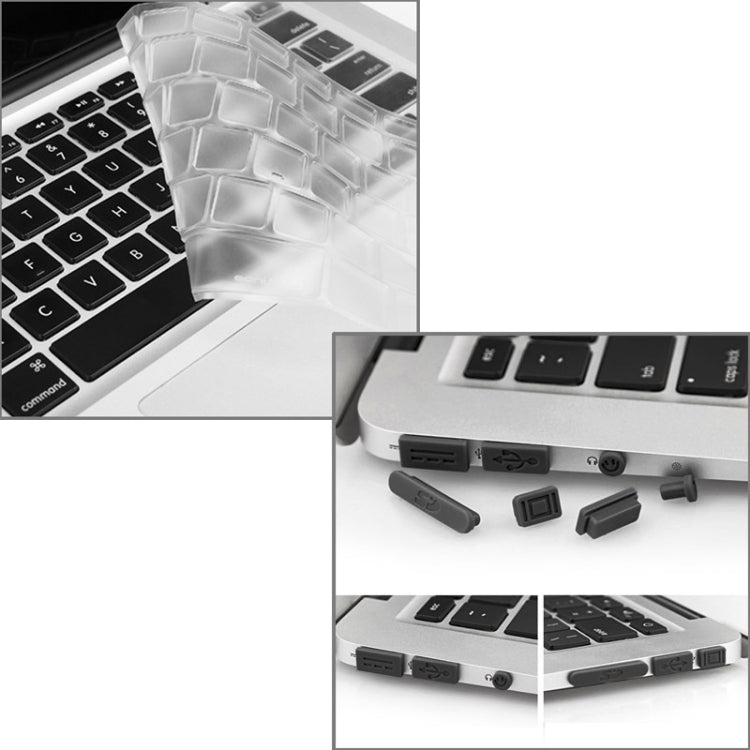 ENKAY pour Macbook Air 13,3 pouces (version US) / A1369 / A1466 Hat-Prince Coque de protection rigide mate 3 en 1 avec protection de clavier et cache anti-poussière de port (argent)
