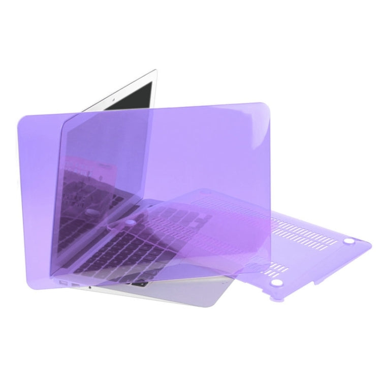 ENKAY for Macbook Air 11.6 inch (US Version) / A1370 / A1465 Hat-Prince 3 in 1 Crystal Hard Shell Plastic Protective Case with Keyboard Guard & Port Dust Plug(Purple)