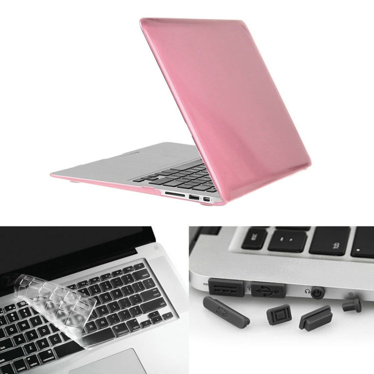 ENKAY pour Macbook Air 13,3 pouces (version américaine) / A1369 / A1466 Hat-Prince 3 en 1 coque de protection rigide en plastique avec protection de clavier et bouchons anti-poussière pour ports (rose)