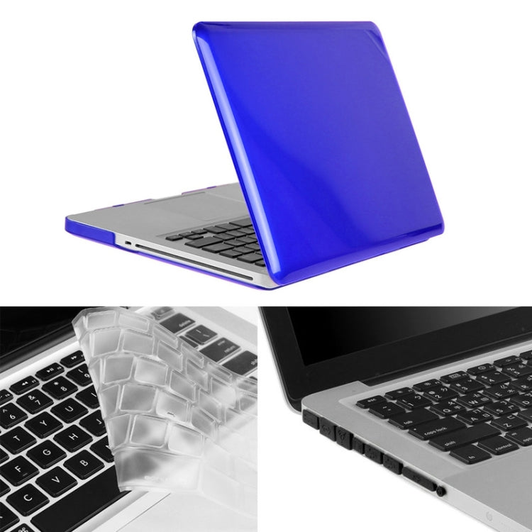 ENKAY pour Macbook Pro 13,3 pouces (version US) / A1278 Hat-Prince Coque rigide en plastique transparent 3 en 1 avec protection de clavier et bouchon anti-poussière (Bleu foncé)