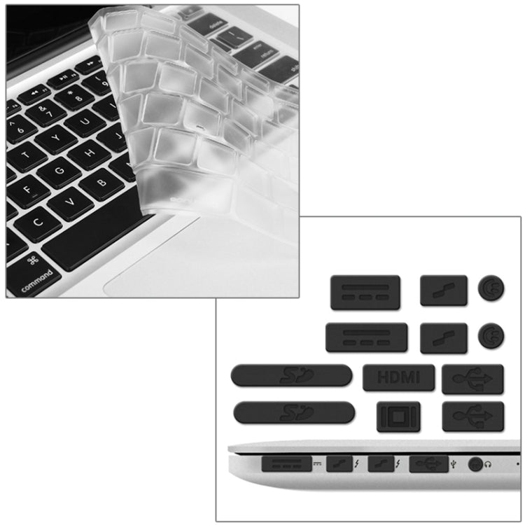 ENKAY for Macbook Pro Retina 13.3 inch (US Version) / A1425 / A1502 Hat-Prince 3 in 1 Crystal Hard Shell Plastic Protective Case with Keyboard Guard & Port Dust Plug(White)