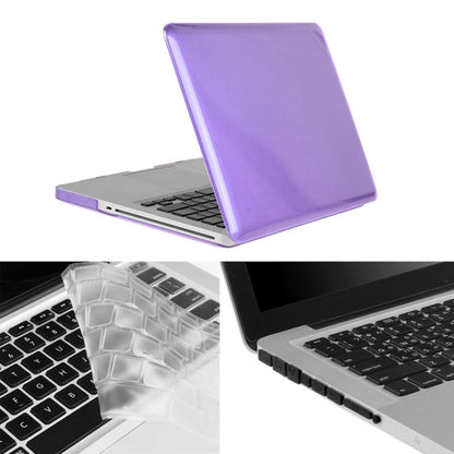 ENKAY for Macbook Pro 15.4 inch (US Version) / A1286 Hat-Prince 3 in 1 Crystal Hard Shell Plastic Protective Case with Keyboard Guard & Port Dust Plug(Purple)