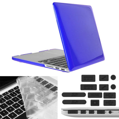ENKAY for Macbook Pro Retina 15.4 inch (US Version) / A1398 Hat-Prince 3 in 1 Crystal Hard Shell Plastic Protective Case with Keyboard Guard & Port Dust Plug(Dark Blue)