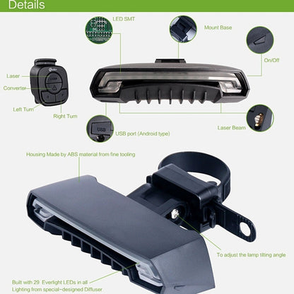 Meilan X5 Wireless Remote Control Laser Tail Lamp for Bicycle, Waterproof Level: IPX4