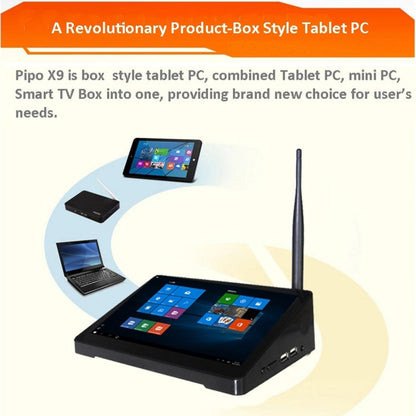 Pipo X9 TV Box 8,9 pouces Écran tactile Android 7.0 Tablette Mini PC, RK3288, Quad Core 1,8 GHz, RAM : 2 Go, ROM : 32 Go, Prise en charge WiFi / Bluetooth / Ethernet / HDMI / Carte TF
