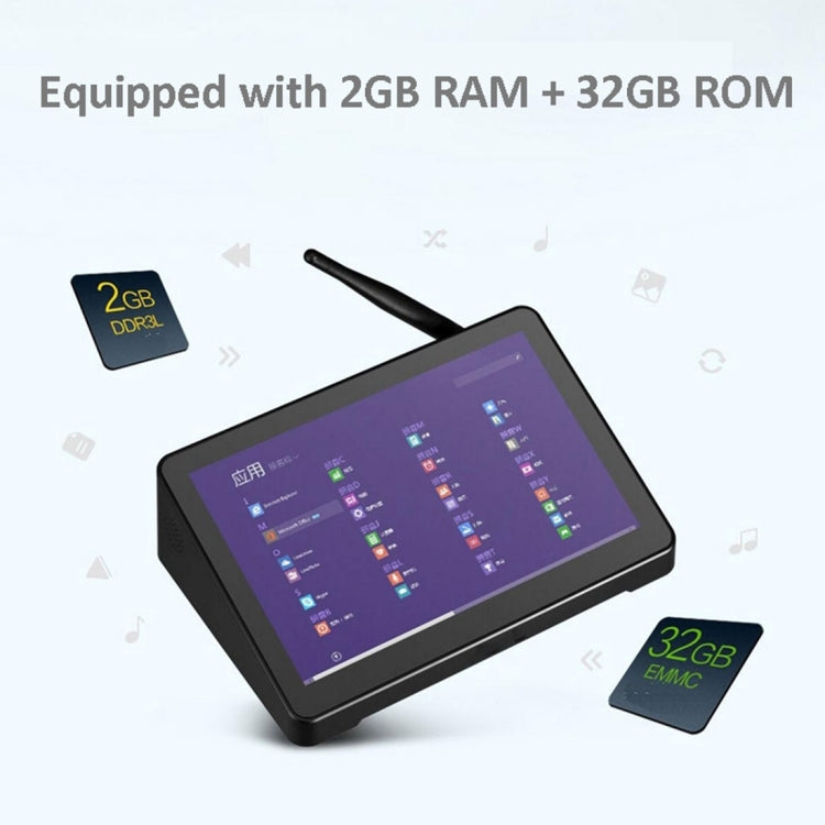 Pipo X9 TV Box 8,9 pouces Écran tactile Android 7.0 Tablette Mini PC, RK3288, Quad Core 1,8 GHz, RAM : 2 Go, ROM : 32 Go, Prise en charge WiFi / Bluetooth / Ethernet / HDMI / Carte TF