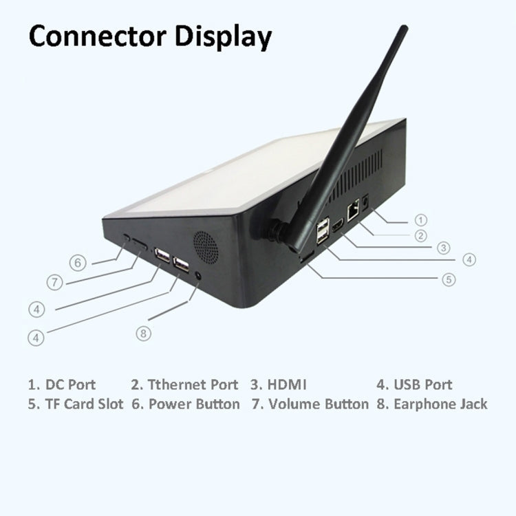 Pipo X9 TV Box 8,9 pouces Écran tactile Android 7.0 Tablette Mini PC, RK3288, Quad Core 1,8 GHz, RAM : 2 Go, ROM : 32 Go, Prise en charge WiFi / Bluetooth / Ethernet / HDMI / Carte TF