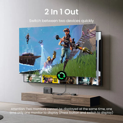 UGREEN HDMI 2.1 Splitter Switch 8K 60Hz 4K120Hz 2 in 1 out for TV Xiaomi Xbox Series X PS5 HDMI-compatible Monitor HDMI Switcher