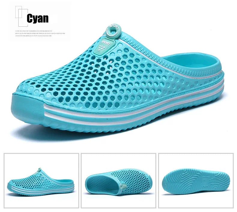 YRZL Mens Slippers Beach Shoes Unisex Hollow Outdoor Casual Men Beach Sandal Flip Flops Shoes Non-slip Size 36-45 Mens Slippers