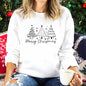 Merry Christmas Tree Trending Sweatshirts Women Funny Festive Fashion Casual Hoodies Trendy Christmas Tree Design Holiday Hoodie
