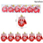 6pcs/box Christmas Tree Pendant Red Star Candy Snowflake Xmas Ball Ornament New Year 2025 Home Decoration Noel Gift Navidad 2024