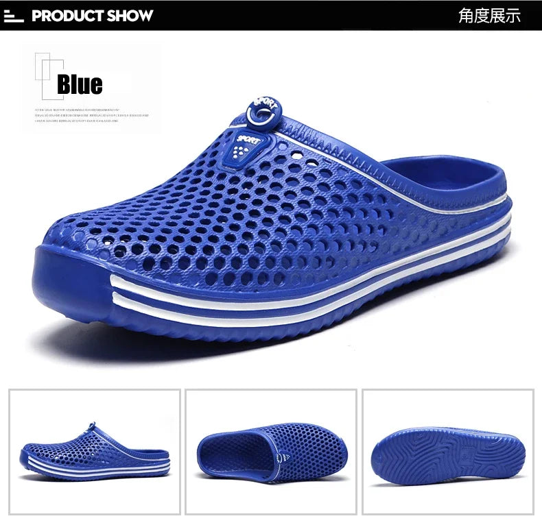 YRZL Mens Slippers Beach Shoes Unisex Hollow Outdoor Casual Men Beach Sandal Flip Flops Shoes Non-slip Size 36-45 Mens Slippers