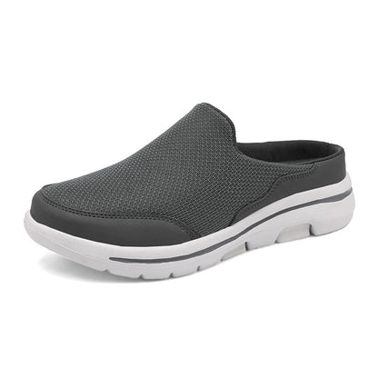 2024 Summer new breathable mesh shoes outdoor non-slip walking shoes comfortable sandals men half slippers casual loafers 35-48