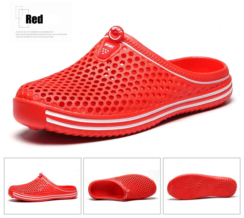 YRZL Mens Slippers Beach Shoes Unisex Hollow Outdoor Casual Men Beach Sandal Flip Flops Shoes Non-slip Size 36-45 Mens Slippers