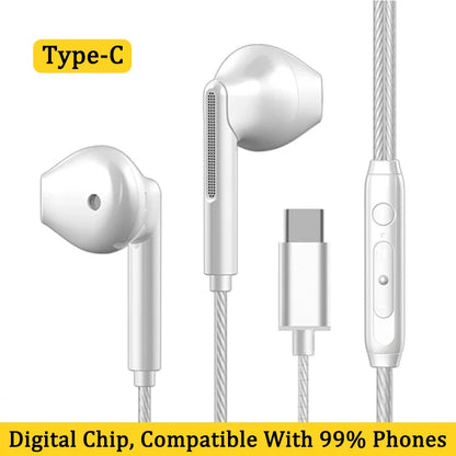 VAORLO 3.5mm/Type-C Wired Headphones Heavy Bass In Ear Earphone With Mic USB C Stereo Earbuds Gaming Headset For Samsung iPhone