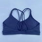 Soutien-gorge de sport uni doux haute résistance pour femme – Haut de sport serré pour entraînement complet, gym, yoga, sous-vêtement serré avec coussinet de poitrine