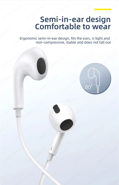 Type C Wired Earphones For Apple iPhone 15 Pro Max In-Ear With Microphone For Sumsung Onepuls Xiaomi Redmi Huawei USB C Earpbuds