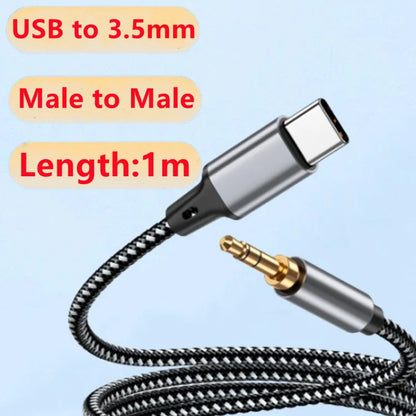 USB Type C to 3.5mm Aux Audio Cable Headset Speaker Headphone Jack Adapter Car Aux for Samsung iPhone15 Xiaomi HUAWEI Aux Cable