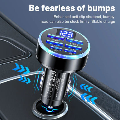 Total 100W Car Charger 6 Ports USB C Charger PD Fast Charging for iPhone 15 14 13 Pro Max Xiaomi 14 13 Samsung