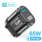 USLION 65W GaN USB C Charger Quick Charge Korea EU US Plug PD USB-C TypeC Fast USB Charger For iPhone 14 Xiaomi Samsung Macbook