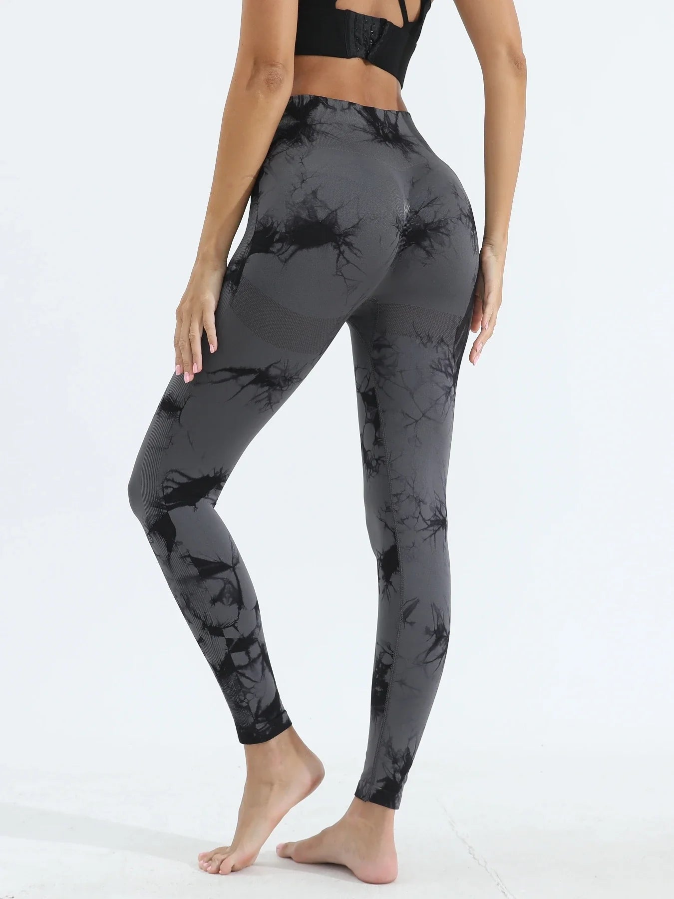 Women's Tie Dye Seamless Yoga Leggings High Waist Scrunch Butt Lifting Tights Soft&Stretchy Workout Skinny Pants