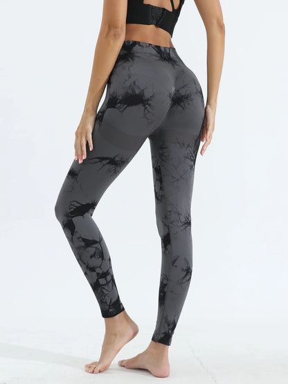 Women's Tie Dye Seamless Yoga Leggings High Waist Scrunch Butt Lifting Tights Soft&Stretchy Workout Skinny Pants