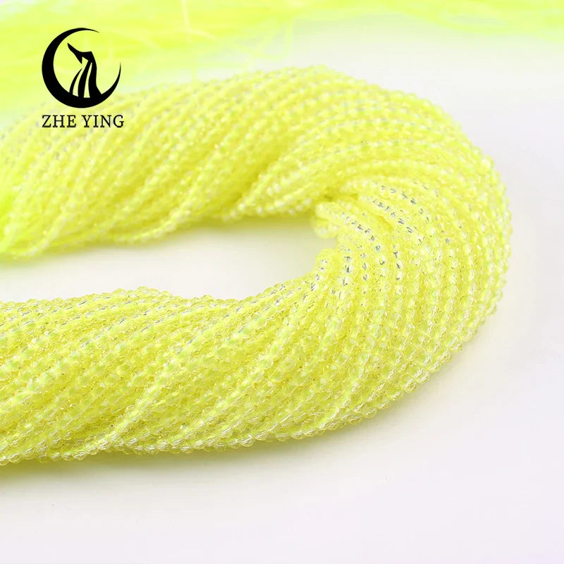 Zhe Ying 10strands/lot Tea Color Glass Beads Hydro Round Micro Faceted Crystal Loose Beads for Bracelet Necklace Accessories