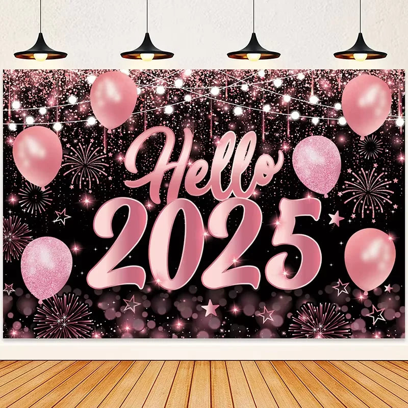 2025 Happy New Year Backdrops for Christmas Photography Decor Background Fireworks Celebrate Party Family Poster Photo Props