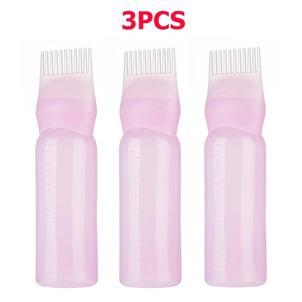 3pcs180ml Hair Oil Applicator Bottle Repeatable Filling Bottle Oil Applicator Bottle for Hair Professional Hairdressing Tools