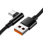 6A 66W Elbow Super Fast Charging Type C Cable for Huawei Mate 50 P60 Nova 11 Honor 100 X9b Xiaomi Redmi POCO USB C Charger Cable