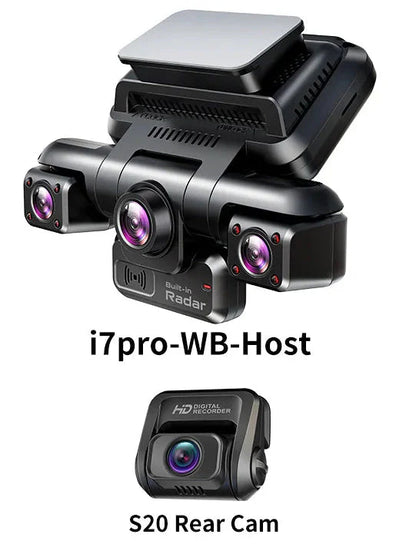 Car dash camera with advanced parking radar assistance