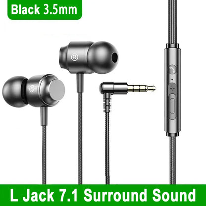 For Samsung 90° Jack Wired Gaming Headset HiFi Surround Sound With Mic Type C 3.5mm Music Headphones For Galaxy S24 23 iPhone 15
