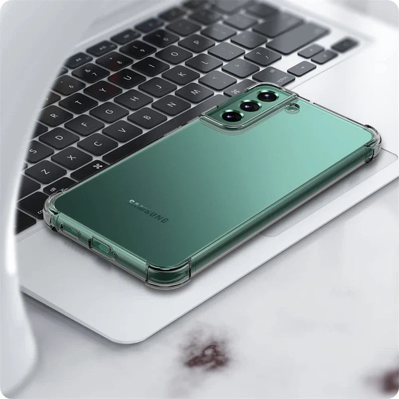 Clear Silicone Soft Phone Case For Samsung S24 S23 S22 Ultra Plus S21 FE S20 A71 A51 A52S A54 A53 Camera Shockproof Bumper Cover