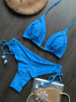 2025 New Sexy Triangle Bathing Suit for Women Brazilian Bikinis Halter Swimwear Push Up Swimsuit Metal Chain Beach Bikini Set