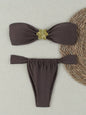 "2025 Sexy Bandeau Push-Up Bikini Set - Brazilian Thong Swimwear for Women"