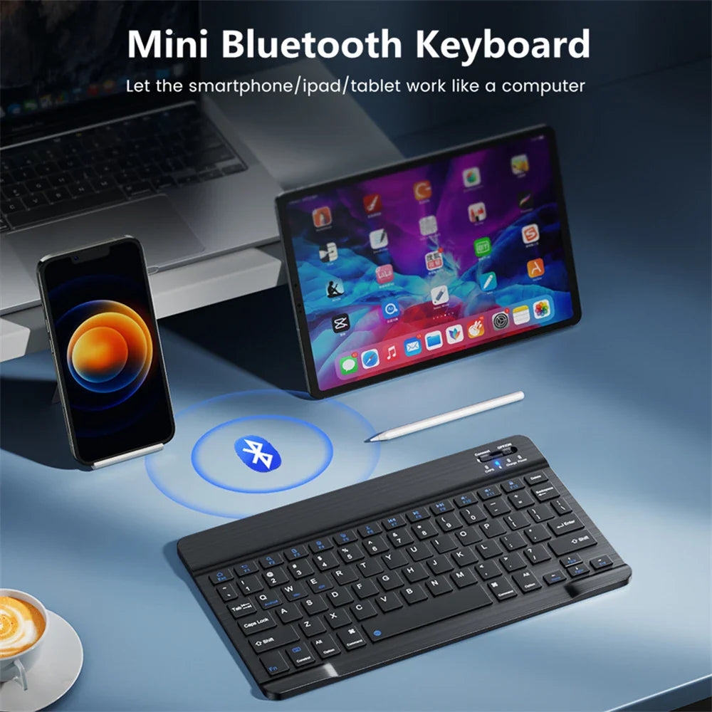 EMTRA Clavier et souris Bluetooth rétroéclairés pour iOS, Android, Windows, iPad, clavier portugais, clavier espagnol
