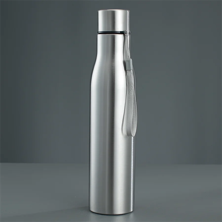 1pc 750ml/1000ml Stainless Steel Water Bottle, Large Capacity Portable Sports Bottles For Outdoor Camping Hiking Travel