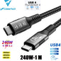 8K USB4 Type C Cable 40Gbps 240W PD3.1 QC4.0 For Samung Thunderbolt 4 Fast Charging Cable Thunderbolt3 USB C to C Data Transfer