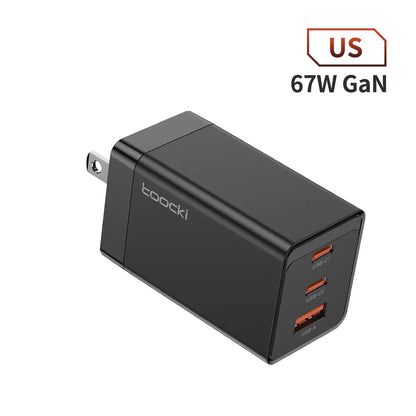 Toocki 67W GaN USB C Charger 65W Quick Charge QC 4.0 PD 3.0 45W Type C Fast USB Charger For iPhone 16 15 14  Pro Samsung MacBook