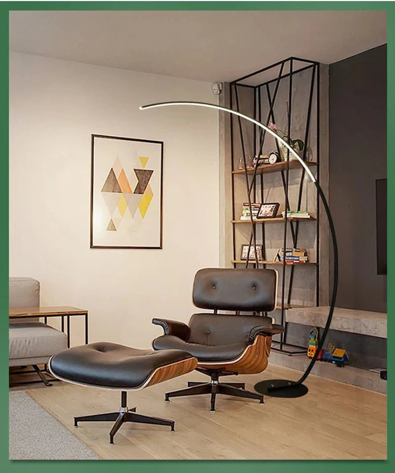 Nordic LED Corner Floor Lamp Simple Black White Floor Light For Dining Room Living Room