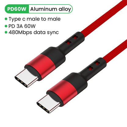 USB C to USB Type C Cable for MacBook Pro Quick Charge 4.0 PD 100W 5A Fast Charging for Samsung Xiaomi mi 10 Charge Cable 1/2M