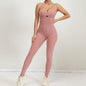 Women's Yoga Rompers One Piece Tummy Control Jumpsuit Padded Sports Bra Romper Fitness Sportwear
