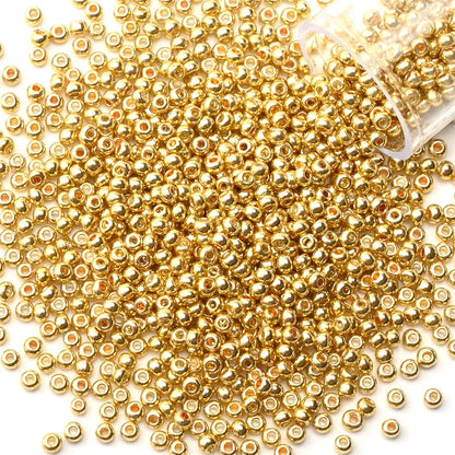 12Grams/Tube 2mm Metallic Seed Beads Japanese Round Glass Seedbeads For DIY Needlework Dress Adornment Sewing 1200pcs