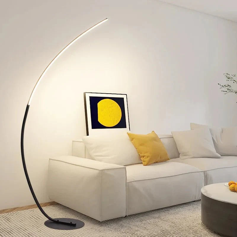 Nordic LED Corner Floor Lamp Simple Black White Floor Light For Dining Room Living Room