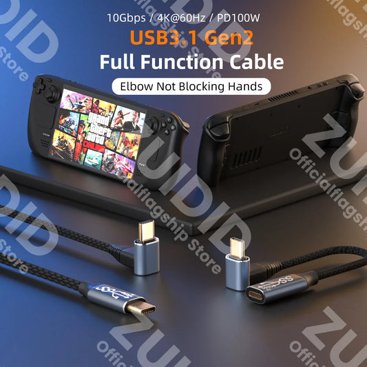 USB C to USB Type C 3.1 Gen2 10Gbps Thunderbolt 3 4K@60Hz Cable PD100W 5A Fast Charging Cable For MacBook Pro Steam Deck Samsung